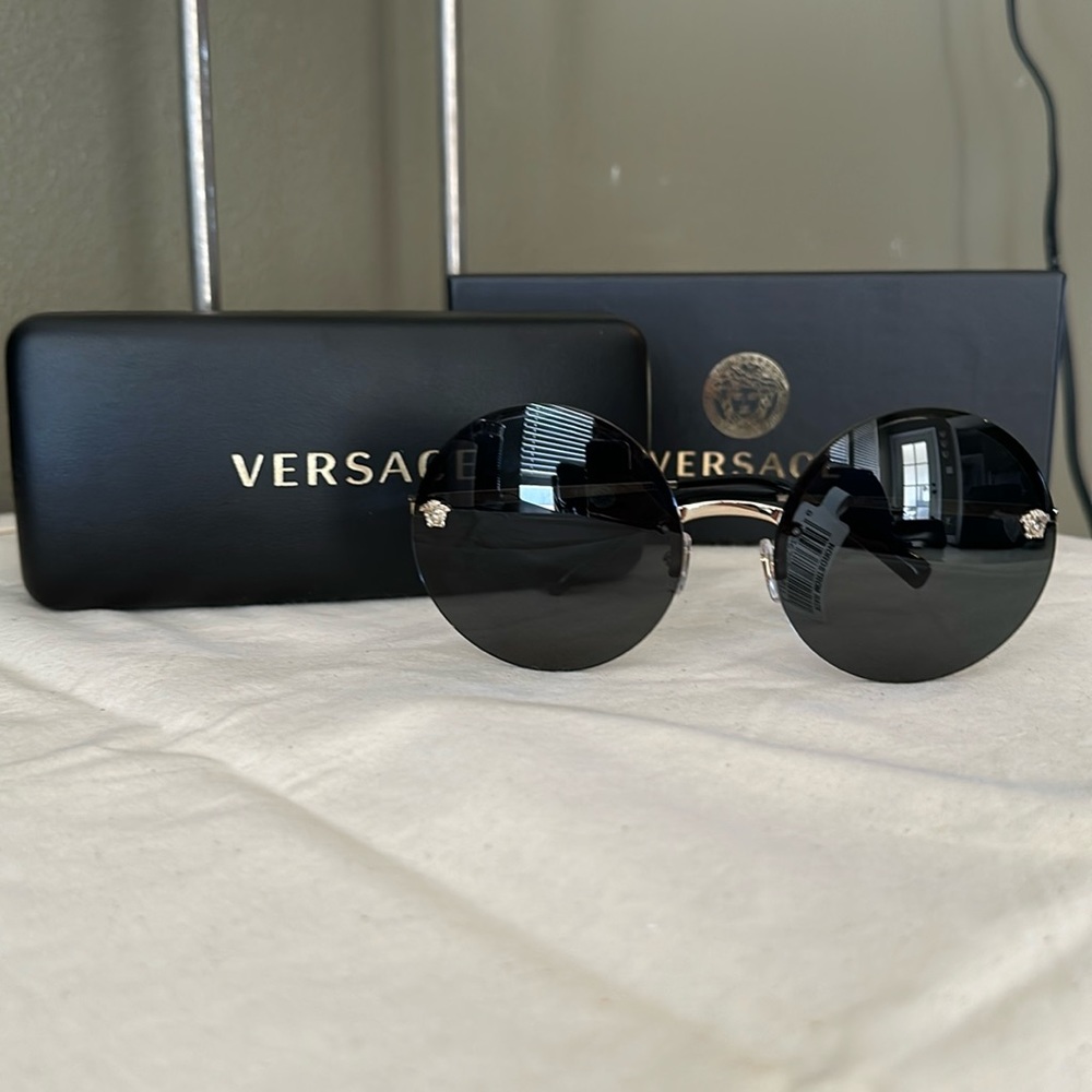Versace logo 59MM large round sunglasses